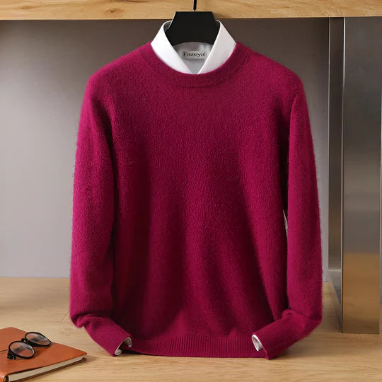 Men’s Lightweight Knitted Jumper – Crew Neck with Ribbed Trims