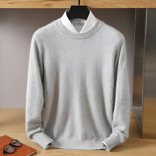 Men’s Lightweight Knitted Jumper – Crew Neck with Ribbed Trims