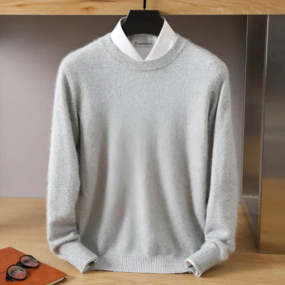 Men’s Lightweight Knitted Jumper – Crew Neck with Ribbed Trims