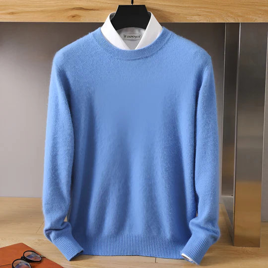 Men’s Lightweight Knitted Jumper – Crew Neck with Ribbed Trims