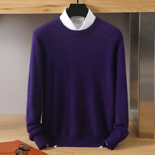 Men’s Lightweight Knitted Jumper – Crew Neck with Ribbed Trims