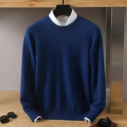 Men’s Lightweight Knitted Jumper – Crew Neck with Ribbed Trims