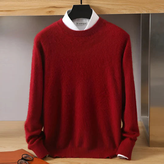 Men’s Lightweight Knitted Jumper – Crew Neck with Ribbed Trims