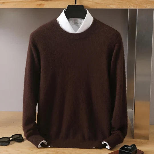 Men’s Lightweight Knitted Jumper – Crew Neck with Ribbed Trims
