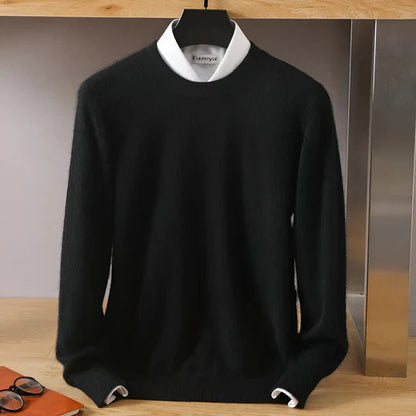 Men’s Lightweight Knitted Jumper – Crew Neck with Ribbed Trims