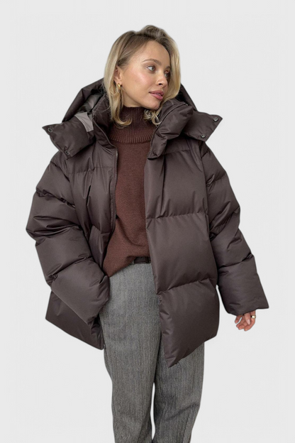 Women’s Short Puffer Jacket – Cropped Padded Jacket with Stand Collar
