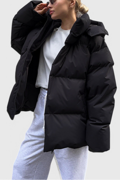 Women’s Short Puffer Jacket – Cropped Padded Jacket with Stand Collar