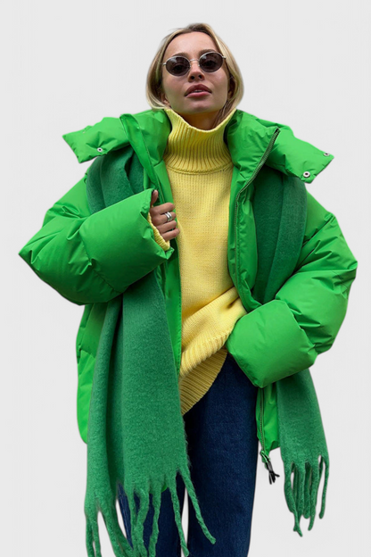 Women’s Short Puffer Jacket – Cropped Padded Jacket with Stand Collar