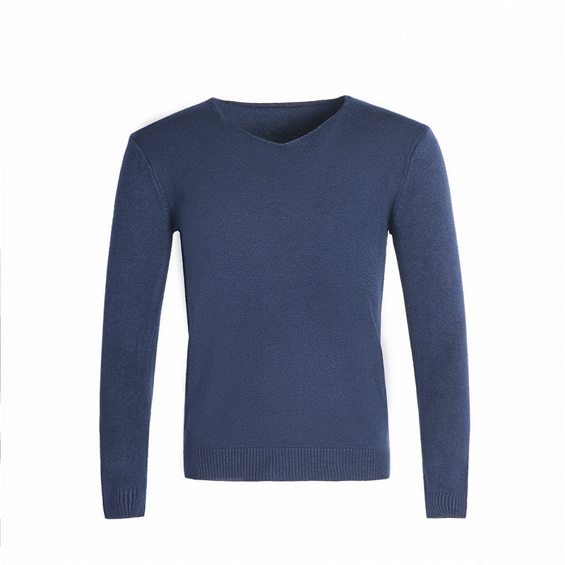 Men’s V-Neck Jumper – Fine Knit with Ribbed Cuffs