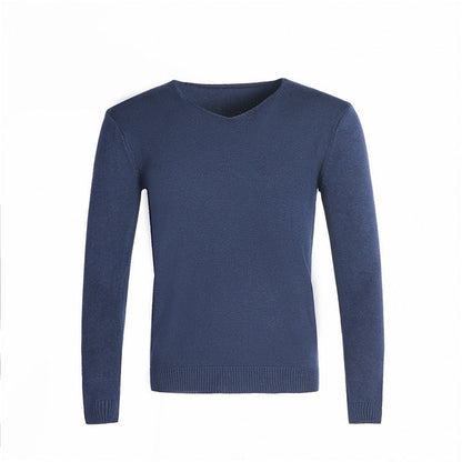 Men’s V-Neck Jumper – Fine Knit with Ribbed Cuffs