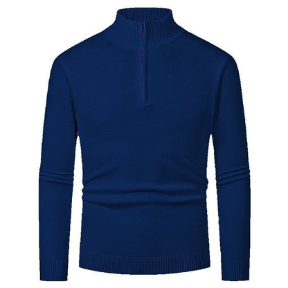 Men’s Half-Zip Jumper – Stand Collar with Ribbed Cuffs