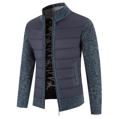 Men’s Bomber Jacket – Quilted Front with Knitted Sleeves