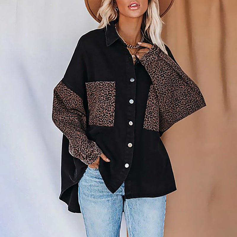 Women’s Relaxed Button-Up Shirt – Printed Long-Sleeve Style for Everyday Wear