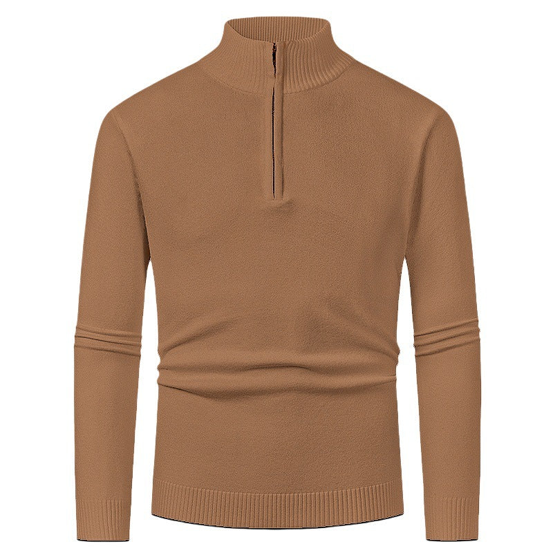 Men’s Half-Zip Jumper – Stand Collar with Ribbed Cuffs