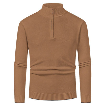 Men’s Half-Zip Jumper – Stand Collar with Ribbed Cuffs