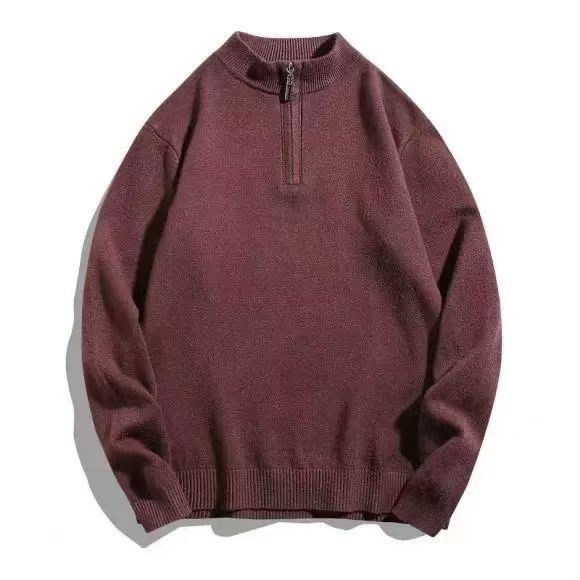 Men’s Half-Zip Jumper – Stand Collar with Ribbed Cuffs