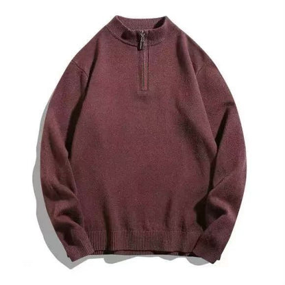 Men’s Half-Zip Jumper – Stand Collar with Ribbed Cuffs
