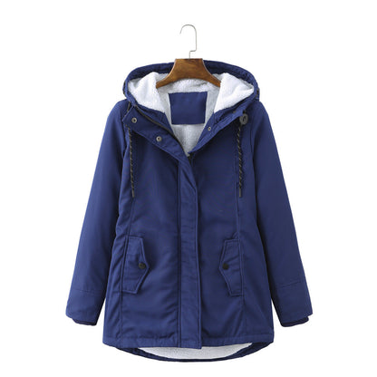 Women’s Sherpa-Lined Hooded Winter Parka – Adjustable Casual Outerwear for Everyday Cold-Weather Layering