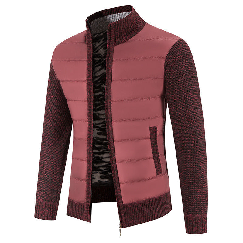 Men’s Bomber Jacket – Quilted Front with Knitted Sleeves