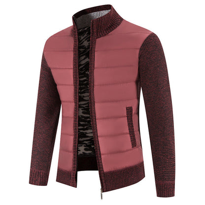 Men’s Bomber Jacket – Quilted Front with Knitted Sleeves