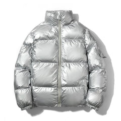 Men’s Oversized Puffer Jacket – High Stand Collar with Wide Baffles