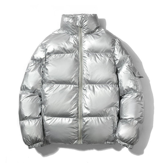 Men’s Oversized Puffer Jacket – High Stand Collar with Wide Baffles