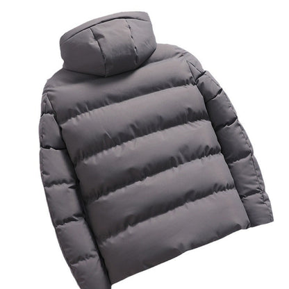 Men’s Windproof Puffer Jacket – Water-Repellent Finish with Fixed Hood