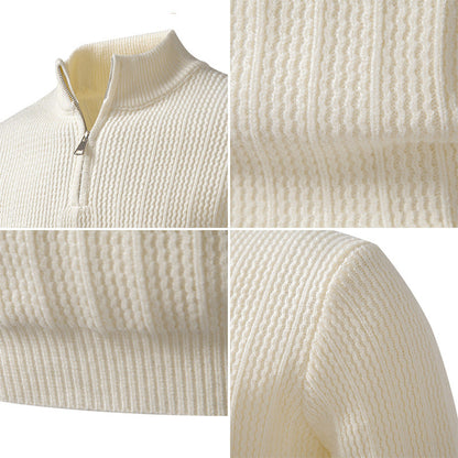 Men’s Half-Zip Jumper – Ribbed Knit with Slim Fit