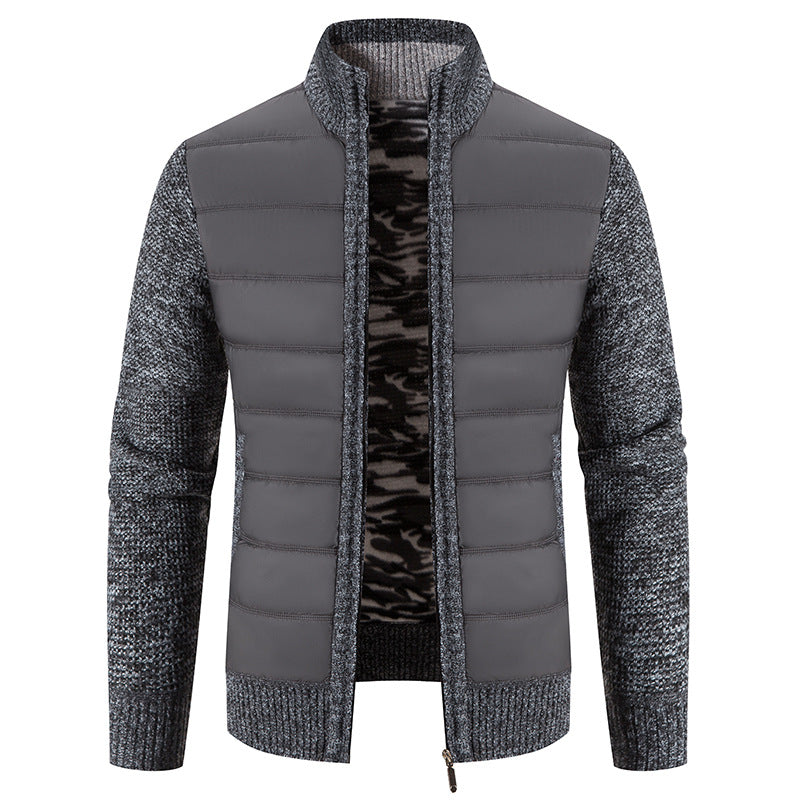Men’s Bomber Jacket – Quilted Front with Knitted Sleeves