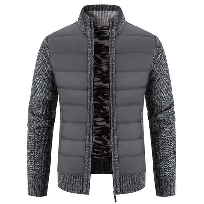 Men’s Bomber Jacket – Quilted Front with Knitted Sleeves