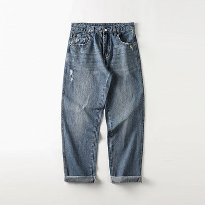 Men’s Vintage-Wash Baggy Jeans – Relaxed Wide-Leg Denim for Casual Streetwear