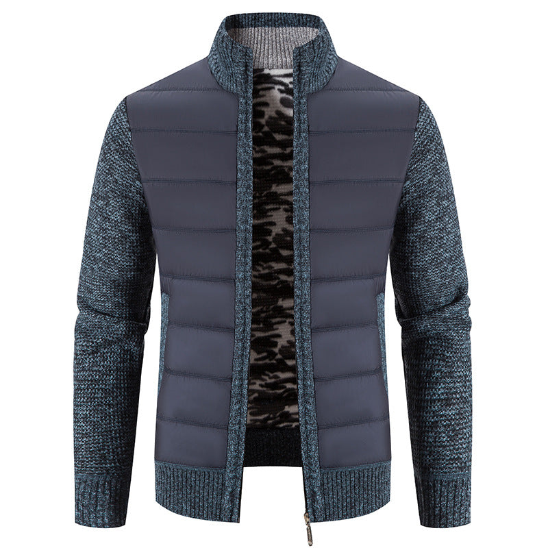 Men’s Bomber Jacket – Quilted Front with Knitted Sleeves