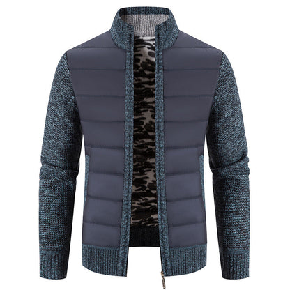 Men’s Bomber Jacket – Quilted Front with Knitted Sleeves