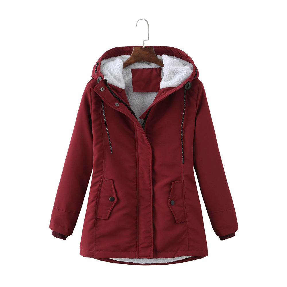 Women’s Sherpa-Lined Hooded Winter Parka – Adjustable Casual Outerwear for Everyday Cold-Weather Layering