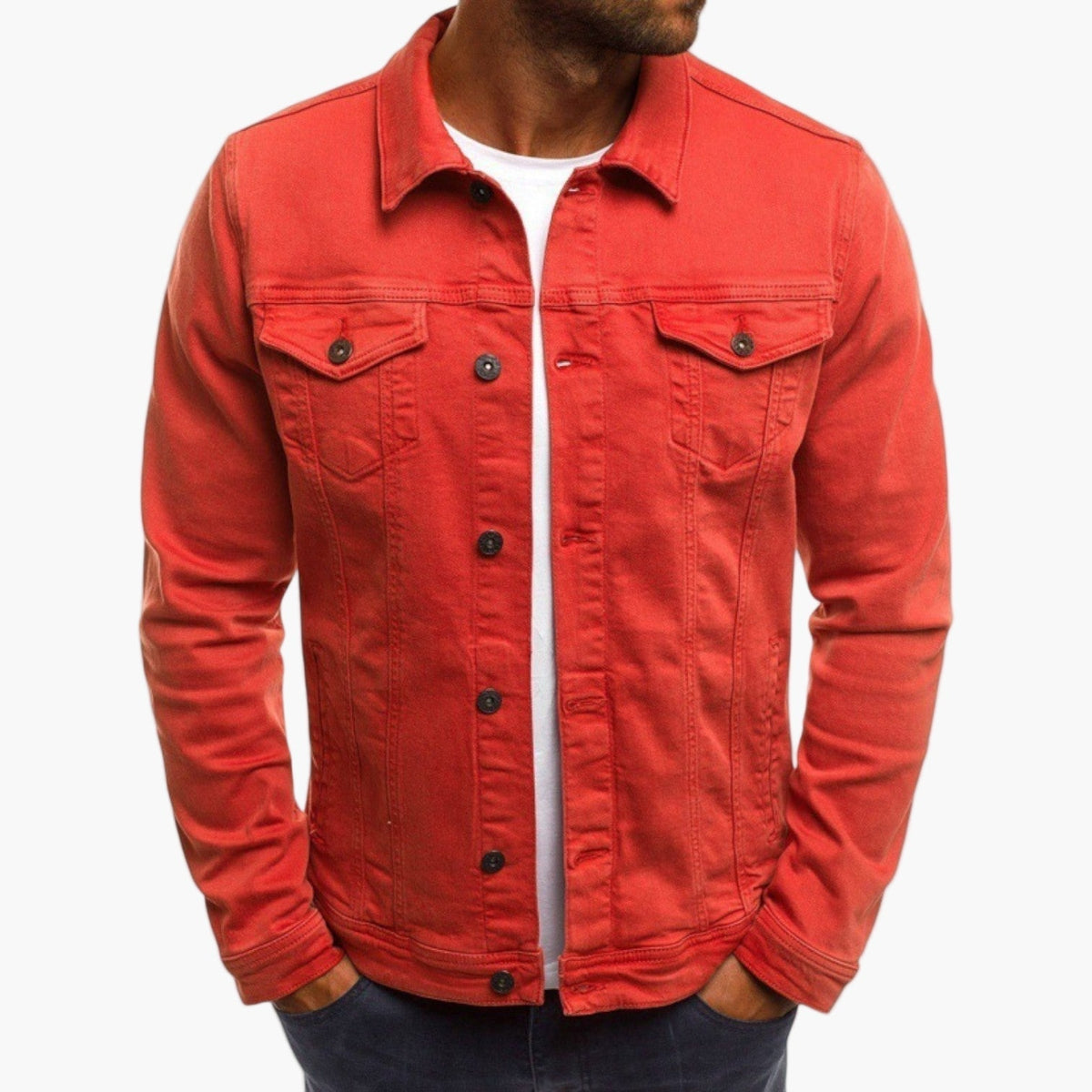 Men’s Slim Fit Transitional Jacket – Workwear Style in Dense Weave