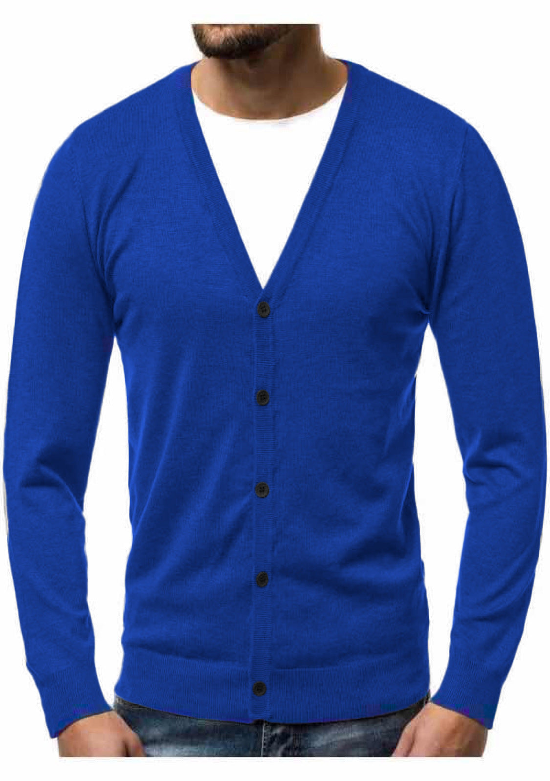 Men’s Cardigan – V-Neck with Full Button Placket