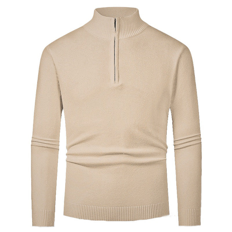 Men’s Half-Zip Jumper – Stand Collar with Ribbed Cuffs