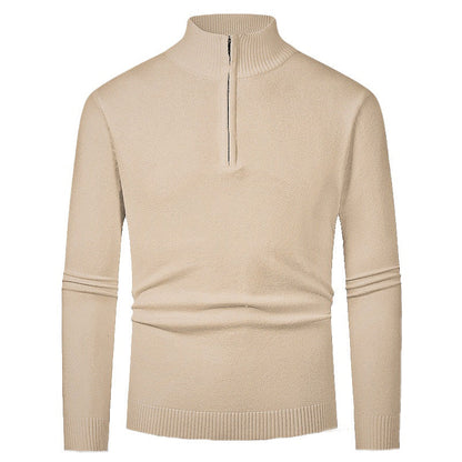 Men’s Half-Zip Jumper – Stand Collar with Ribbed Cuffs