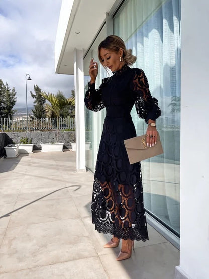 Women’s Long-Sleeve Evening Dress – Elegant Summer Wedding Guest Style