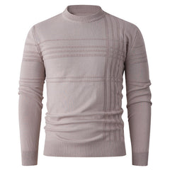 Men’s Textured Stripe Jumper – Crew Neck with Ribbed Cuffs