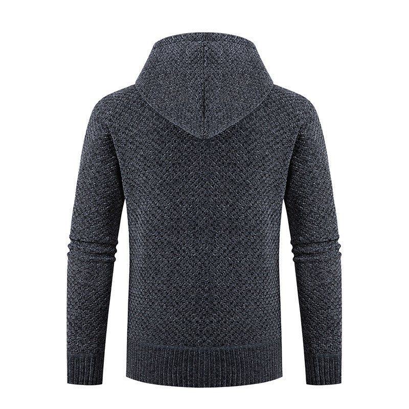 Men’s Hooded Hybrid Jacket – Padded Front with Knitted Sleeves