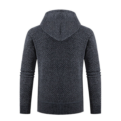 Men’s Hooded Hybrid Jacket – Padded Front with Knitted Sleeves