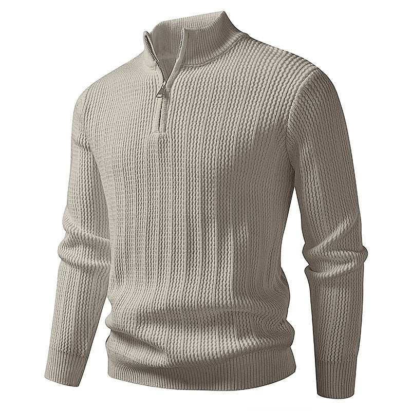 Men’s Half-Zip Jumper – Ribbed Knit with Slim Fit