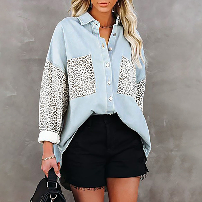Women’s Relaxed Button-Up Shirt – Printed Long-Sleeve Style for Everyday Wear