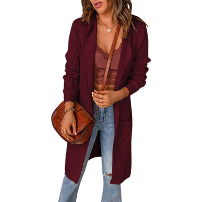 Women’s Open-Front Longline Cardigan – Relaxed Knit Layer for Everyday Autumn Wear