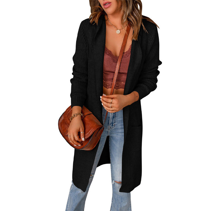 Women’s Open-Front Longline Cardigan – Relaxed Knit Layer for Everyday Autumn Wear