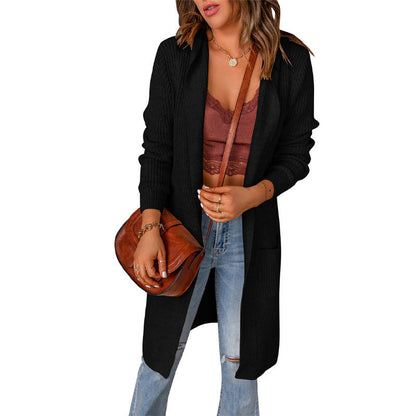 Women’s Open-Front Longline Cardigan – Relaxed Knit Layer for Everyday Autumn Wear