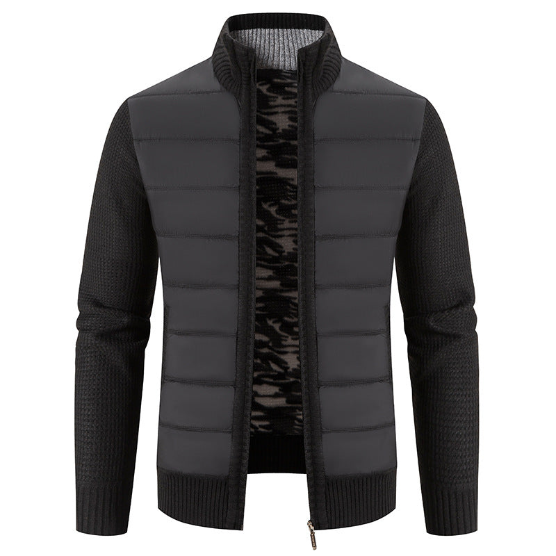 Men’s Bomber Jacket – Quilted Front with Knitted Sleeves