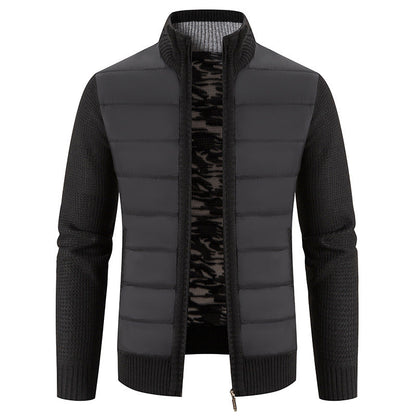 Men’s Bomber Jacket – Quilted Front with Knitted Sleeves