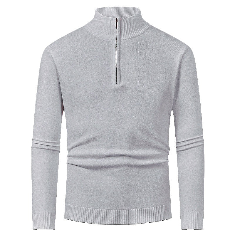 Men’s Half-Zip Jumper – Stand Collar with Ribbed Cuffs